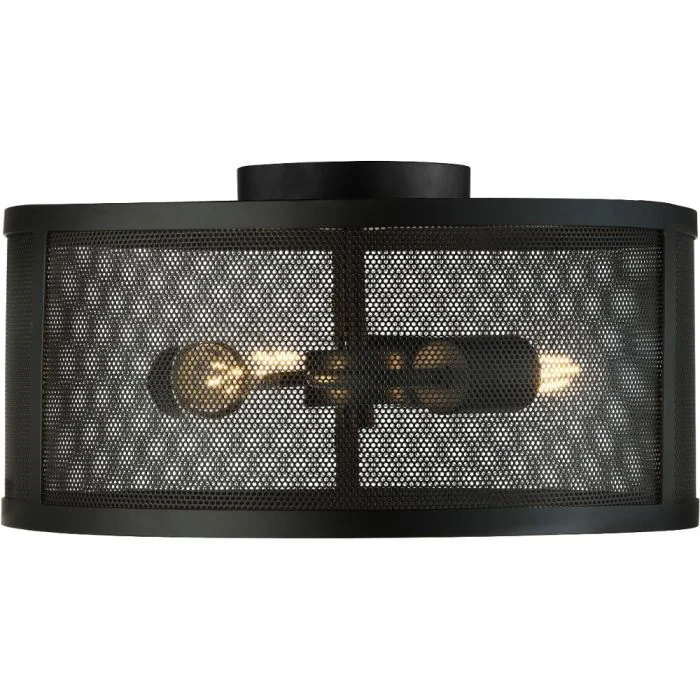 Searchlight Fishnet 2843-3BK mat zwarte plafondlamp