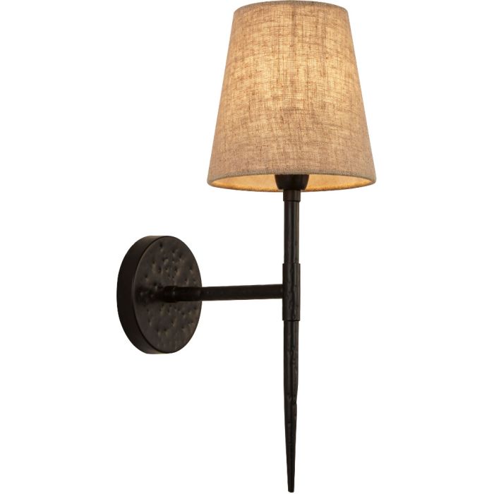 Searchlight Gothic 30690-1BK landelijke wandlamp met linnen kap