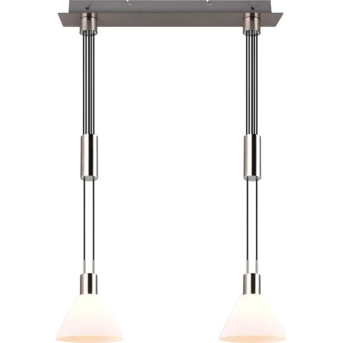 Trio Stanley 319500207 staal kleurige hanglamp met twee trekpendels