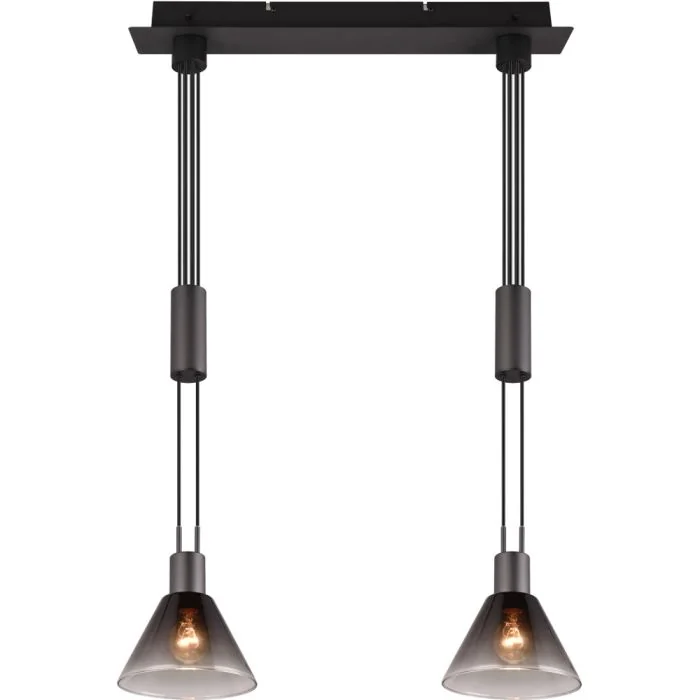 Trio Stanley 319500232 zwarte hanglamp met twee trekpendels