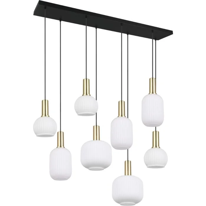 Trio Diva 319800808 mat messing hanglamp met wit glas