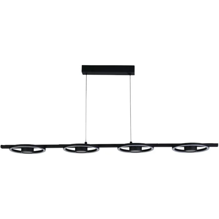 Searchlight Space 32804-4BK zwarte hanglamp met vier ringen