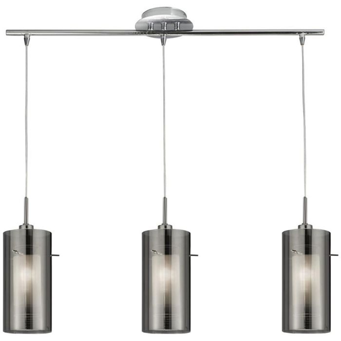 Searchlight Duo 3303-3SM rookglazen hanglamp