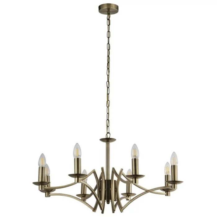 Searchlight Ascot 41312-8AB antiek bronzen acht lichts kroonluchter