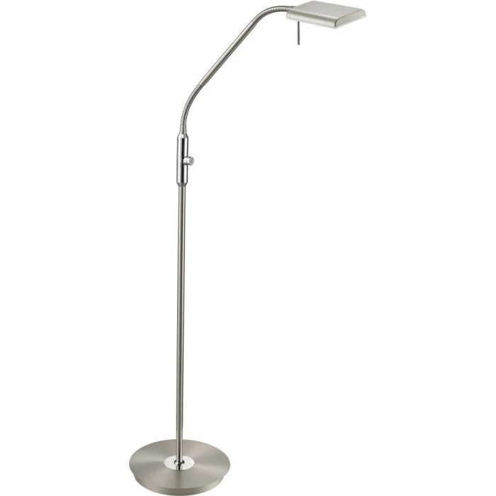Leeslamp Bergamo staal 135cm