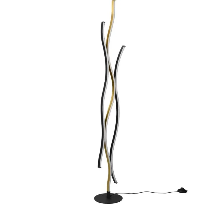 Trio Blaze 441210308 mat messing gebogen vloerlamp