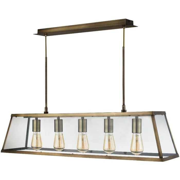 Searchlight Voyager 4614-5AB antiek brons kleurige hanglamp