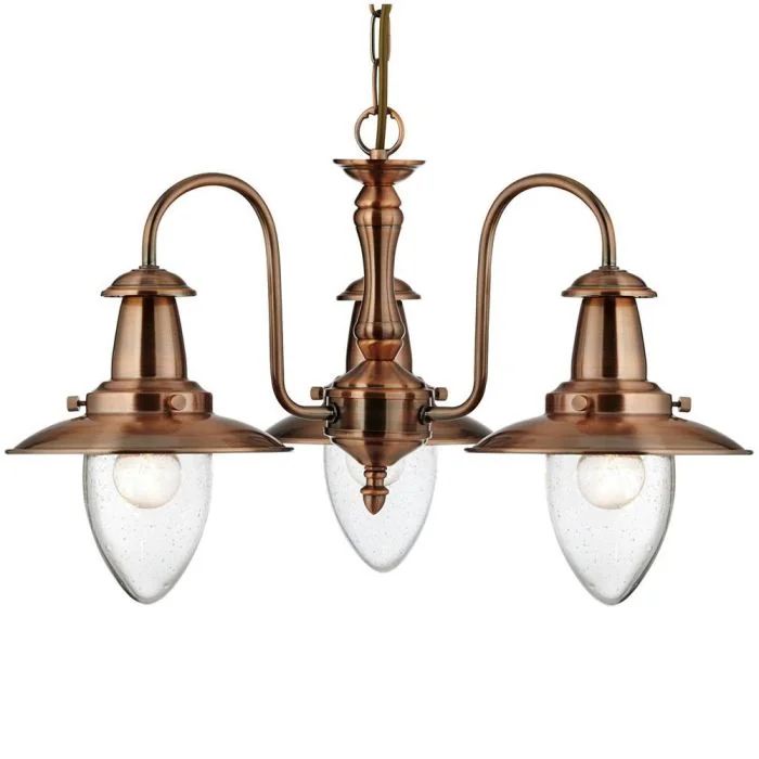 Searchlight Fisherman 5333-3CU koper kleurige hanglamp