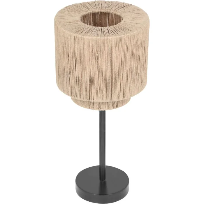 Trio Smilla 566800136 jute tafellamp met rotan uitstraling