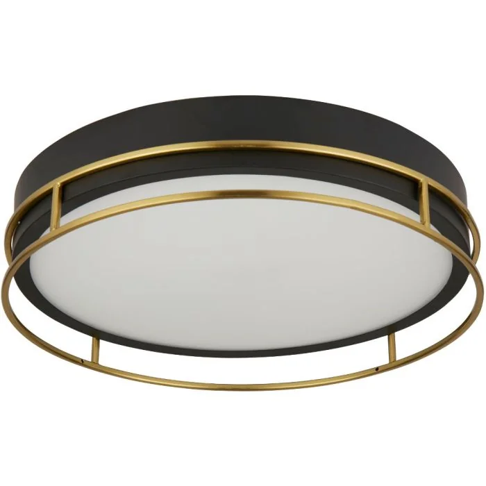 Searchlight Phoenix 62013-3PB zwarte badkamerlamp met messing rand