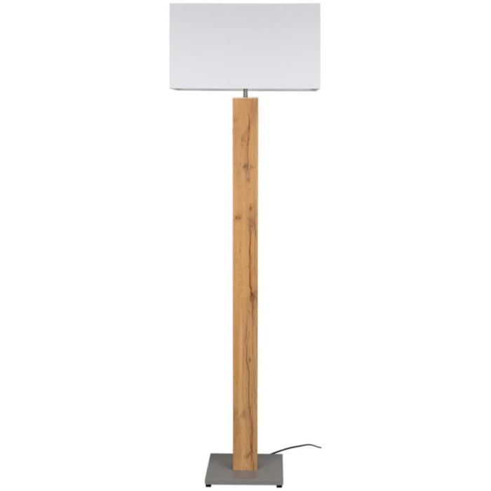 Britop Milano 660219187 eikenhouten vloerlamp met witte kap