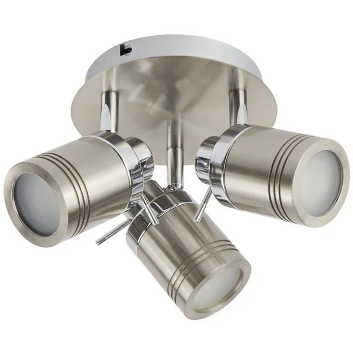 Searchlight Samson 6603SS mat zilveren badkamerspot
