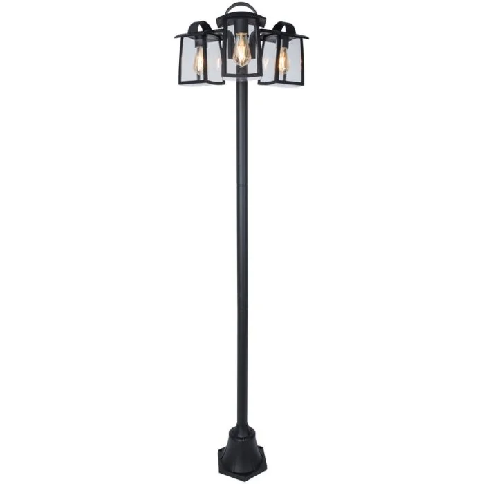 Lutec Kelsey 7273606012 mat zwarte lantaarnpaal