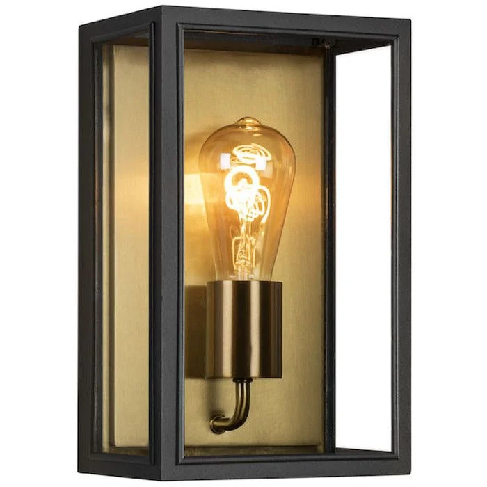 Konstsmide Carpi 7347-758 mat zwart met messing buitenlamp