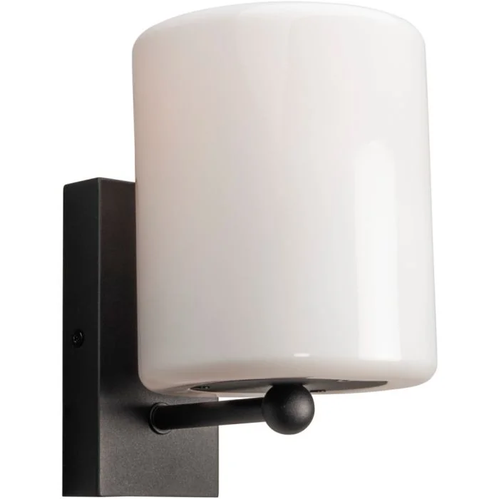 Konstsmide Portici 7356-752 mat zwarte buitenlamp met opaal glas