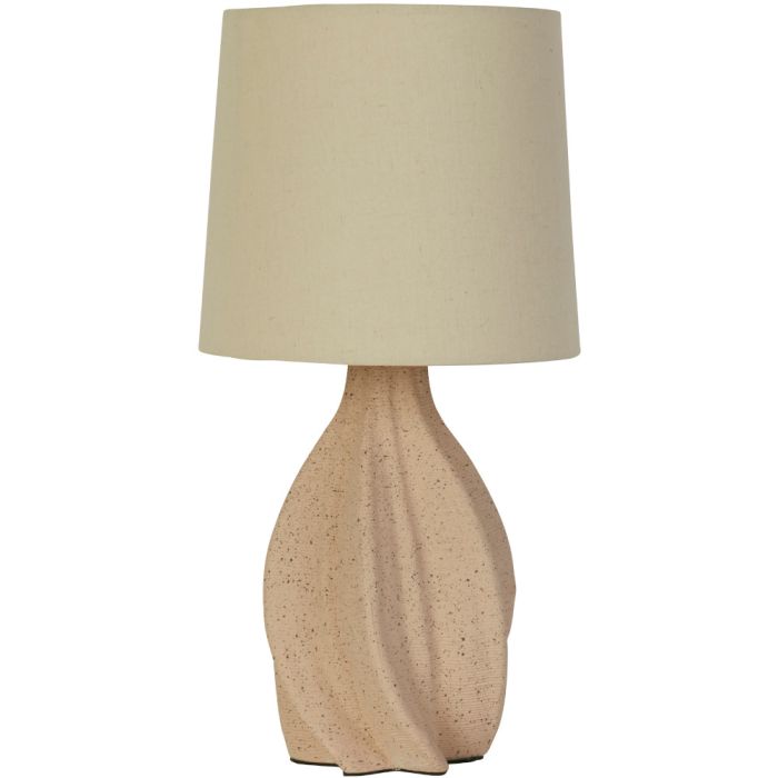 Searchlight Twist EU74210CR creme tafellamp met linnen kap