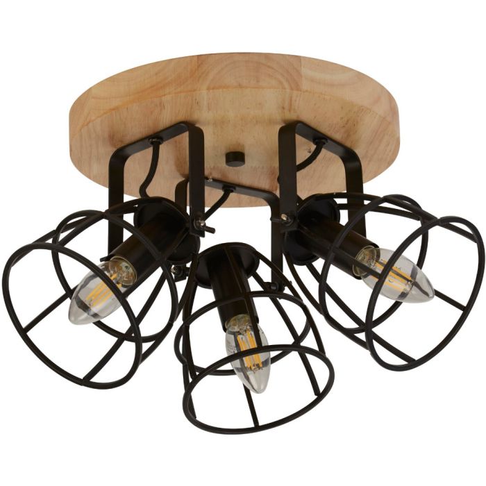 Searchlight Vision 81698-3BK zwarte spot met houten plaat
