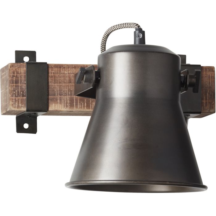 Brilliant Decca 85810/46 zwarte spot van hout en staal