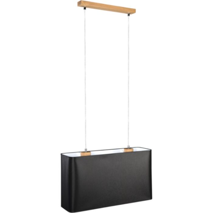 Britop Cadre 872030274 zwarte hanglamp van textiel en geolied eikenhout