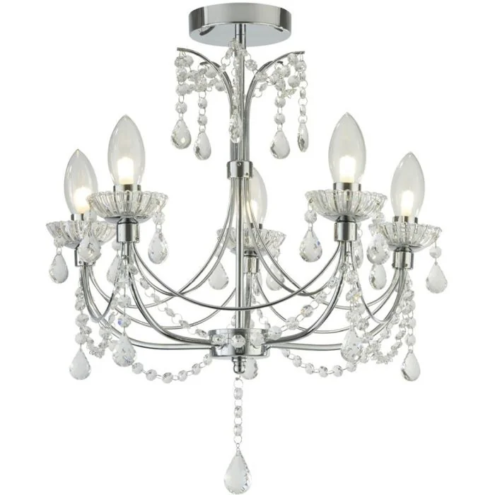 Searchlight Autumn 9037-5CC kristallen kroonluchter voor de badkamer