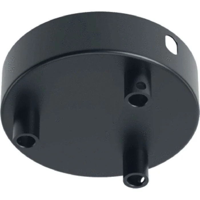 Plafondplaat 3 gat mat zwart 10cm