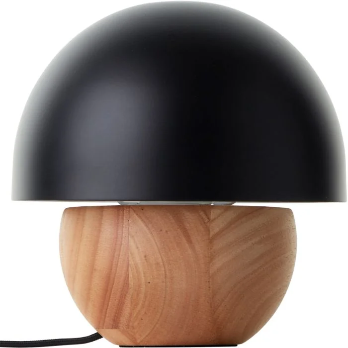 Brilliant Nalam 94701/76 zwart metalen tafellamp met houten voet