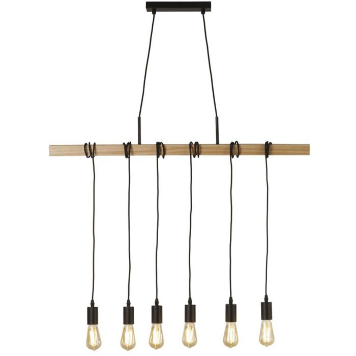 Searchlight Barn 95041-6BR mat zwarte hanglamp