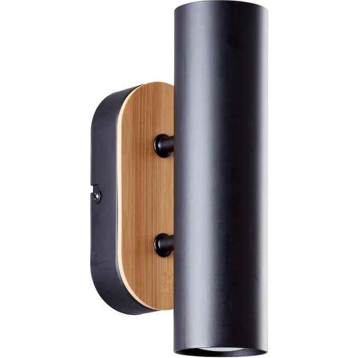Brilliant Niels 99774/76 zwarte wandlamp met bamboe