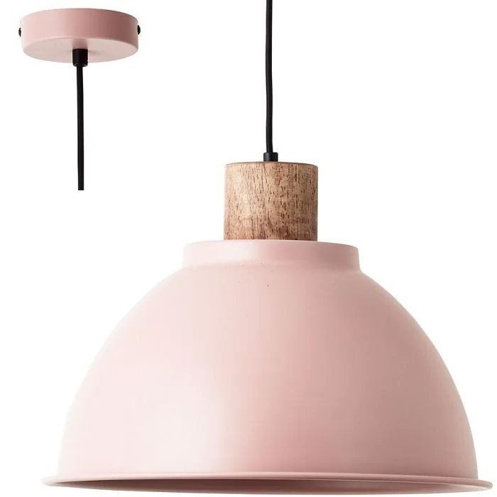 Brilliant Erena 99836/04 roze hanglamp met hout