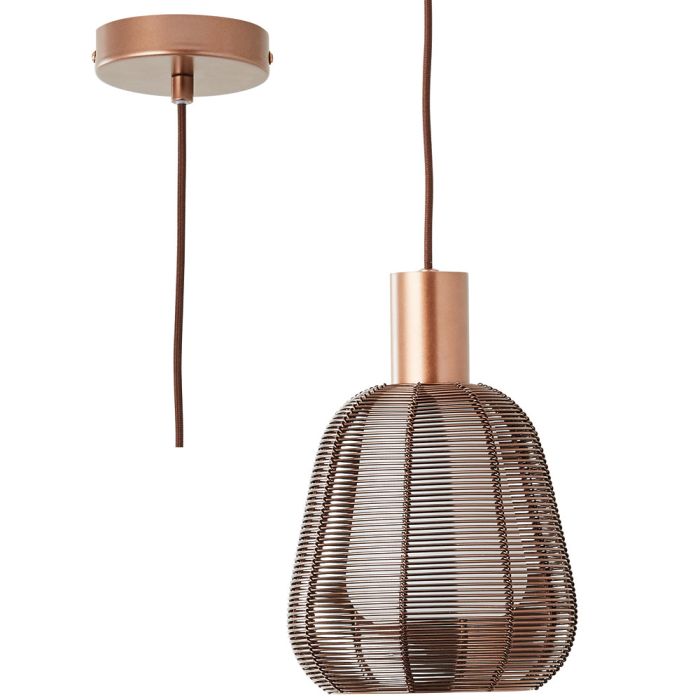 Brilliant Wallace 99864/23 mokka bruine hanglamp met wit glas