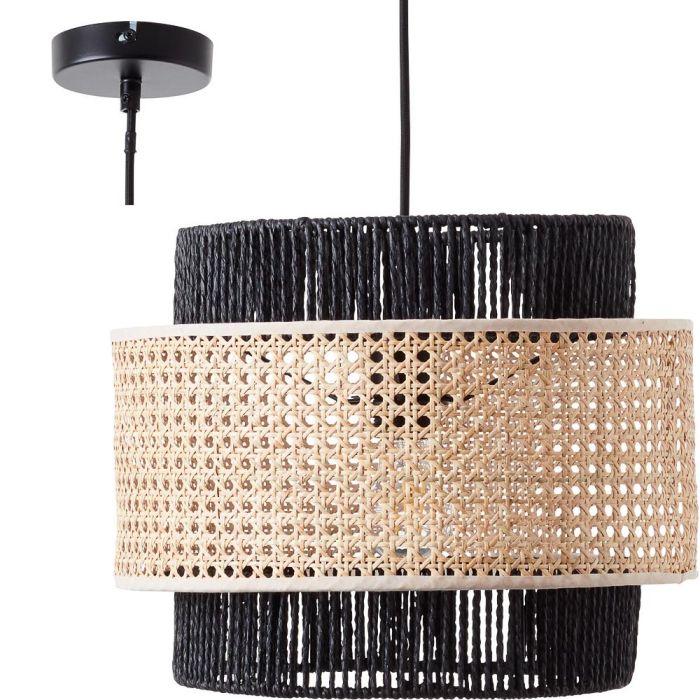 Brilliant Arles 99529/06 zwarte hanglamp van rotan