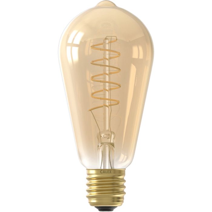  Calex Rustiek ST64 Goud Flex Filament 220-240V 5.5W 470lm 2100K E27 3-step dimming uit