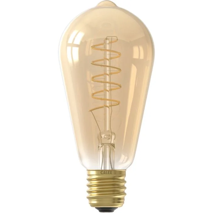  Calex Rustiek ST64 Goud Flex Filament 220-240V 5.5W 470lm 2100K E27 3-step dimming uit