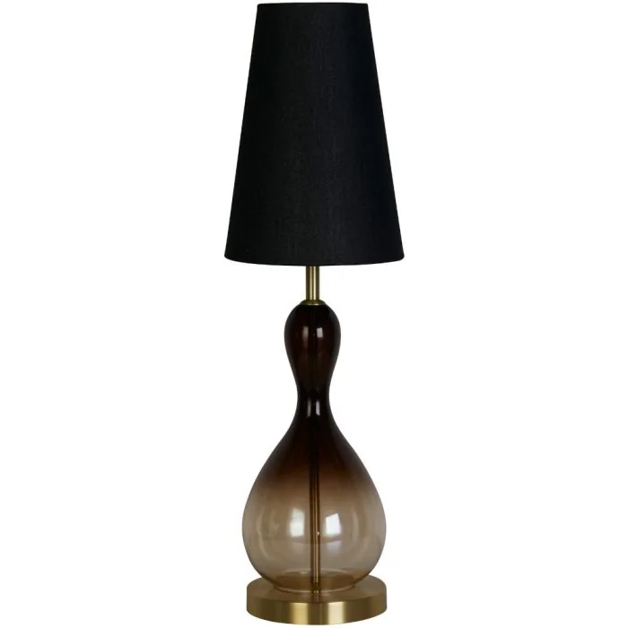 Searchlight Marakesh EU23186BK zwart ombre glazen tafellamp met kap