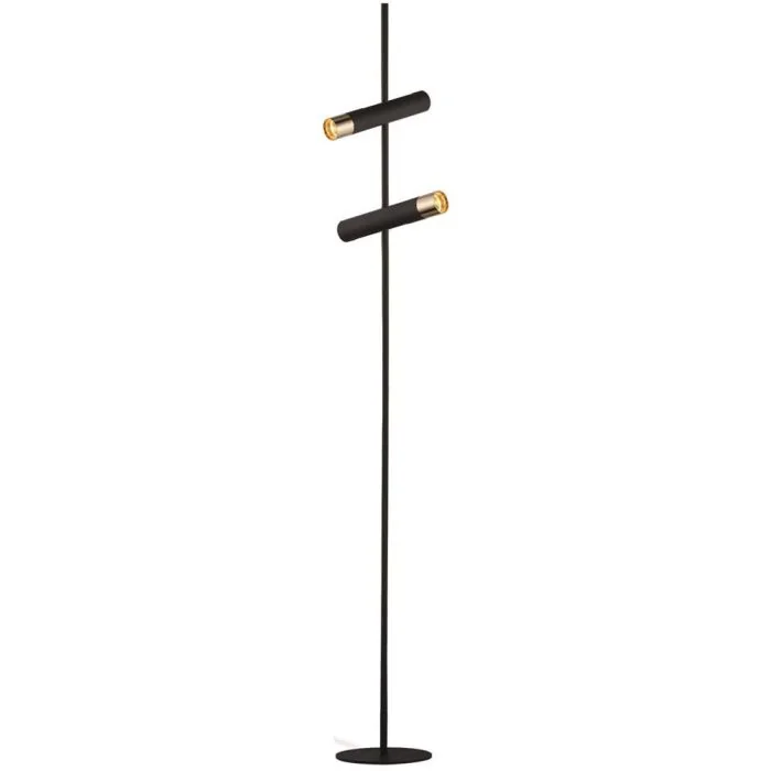 Searchlight Cylinder EU31652-2BK zwart met goudkleurige vloerlamp
