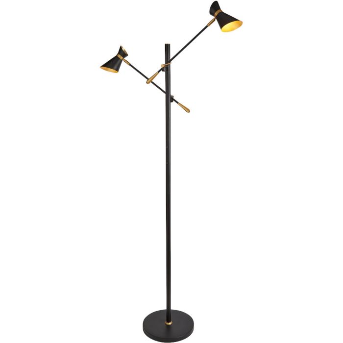 Searchlight Diablo EU5962-2BG zwart met goud kleurige vloerlamp