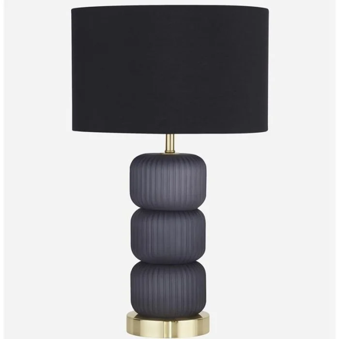 Searchlight Niagra EU60441 mat messing met blauw glas tafellamp