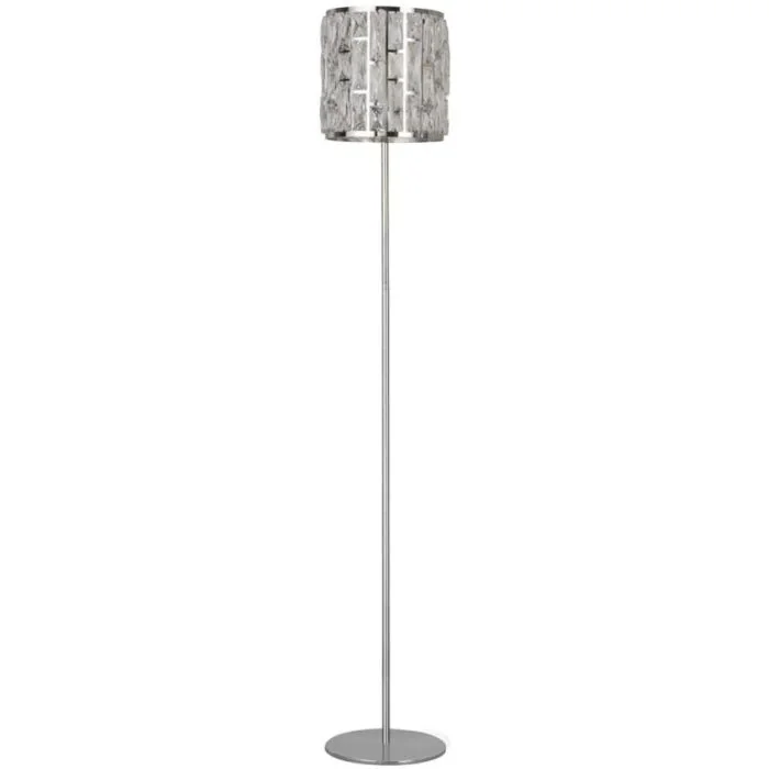 Searchlight Bijou EU6589CC chromen vloerlamp met kristalglas