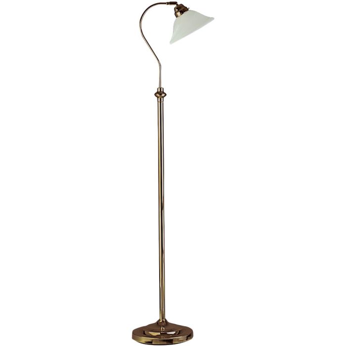 Searchligh Adjust EU9122AB antiek messing vloerlamp met scavo glas