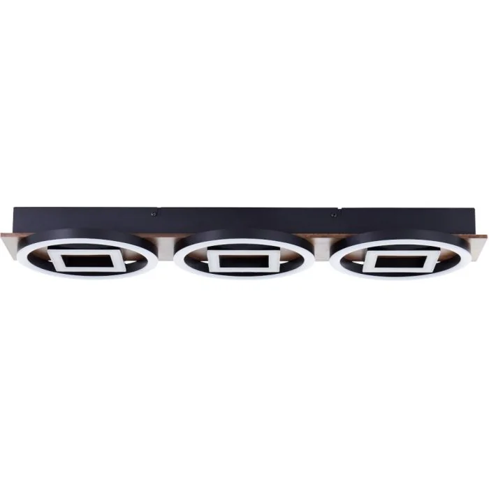 Brilliant Maureen G80112/76 zwart met houten plafonniere