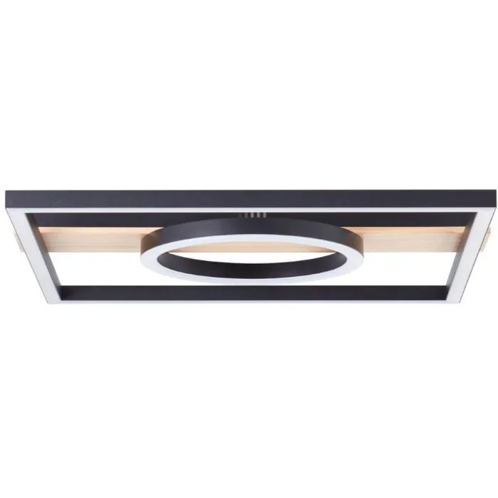 Brilliant Maureen G99929a76 zwart met houten plafondlamp