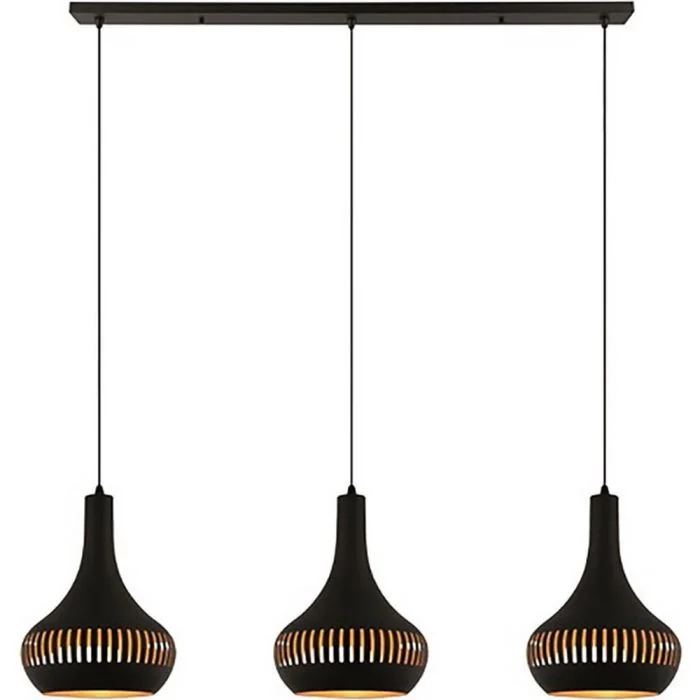 Freelight Canna H2903Z zwart met goudkleurige hanglamp