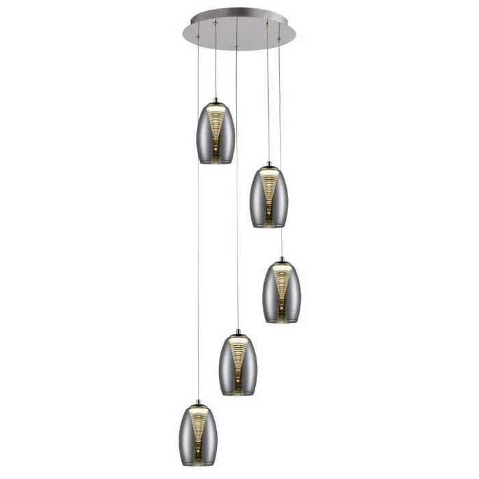 Brilliant Metropolis G60773/93 hanglamp gerookt