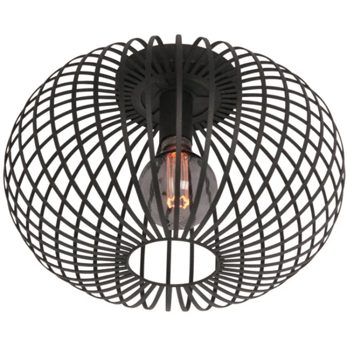 Freelight Aglio PL7840Z zwarte plafondlamp van dunne reepjes metaal