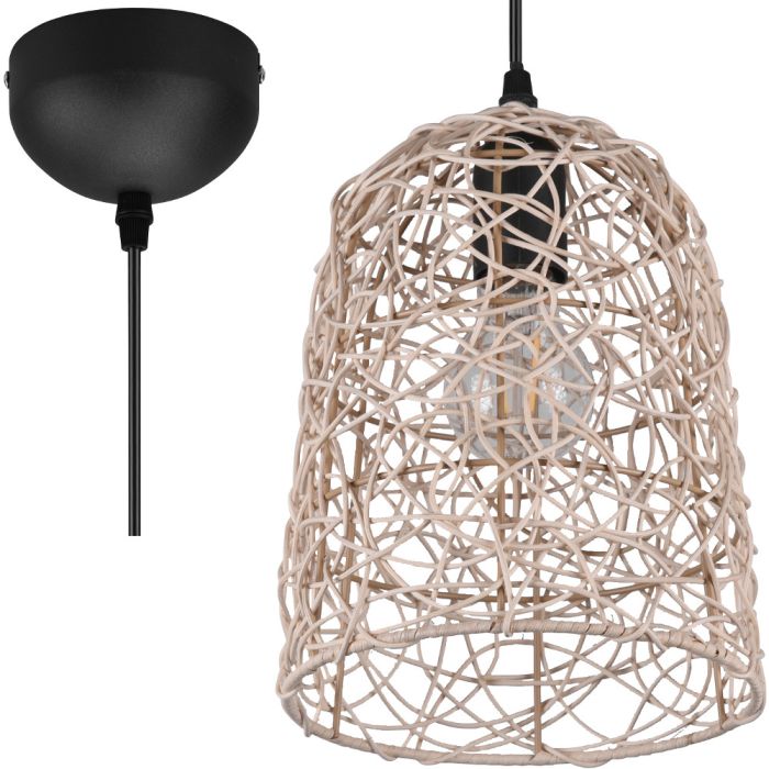 Trio Lovis R31141036 hanglamp van rotan vlechtwerk