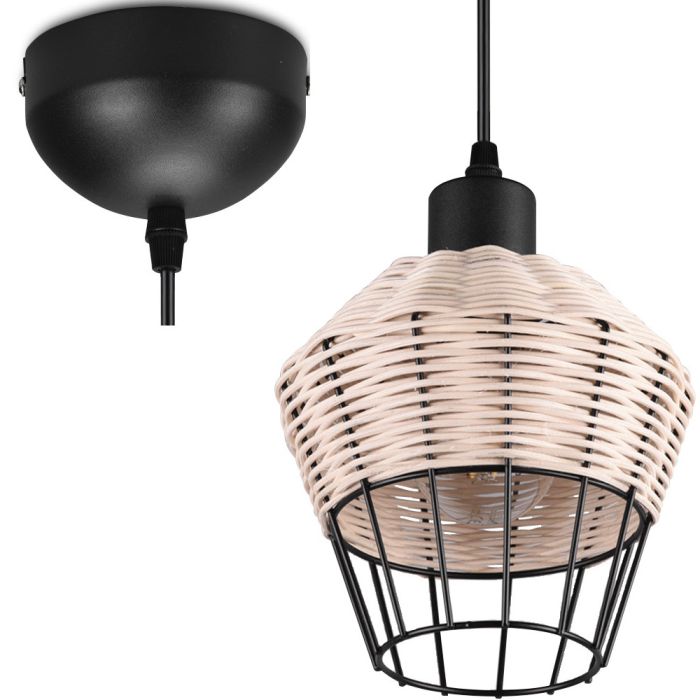 Trio Borka R31261036 hanglamp met rotan vlechtwerk