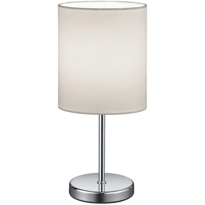 Trio Jerry R50491001 chromen tafellampje met wit kapje