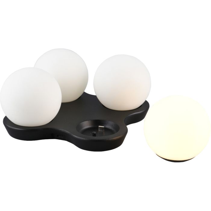 Reality Lorna r54534102 zwarte laadunit met vier lichtbollen