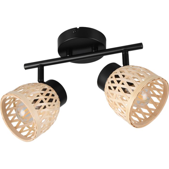 Casalum Laurent R86092032 zwarte spot met gevlochten bamboe kapjes