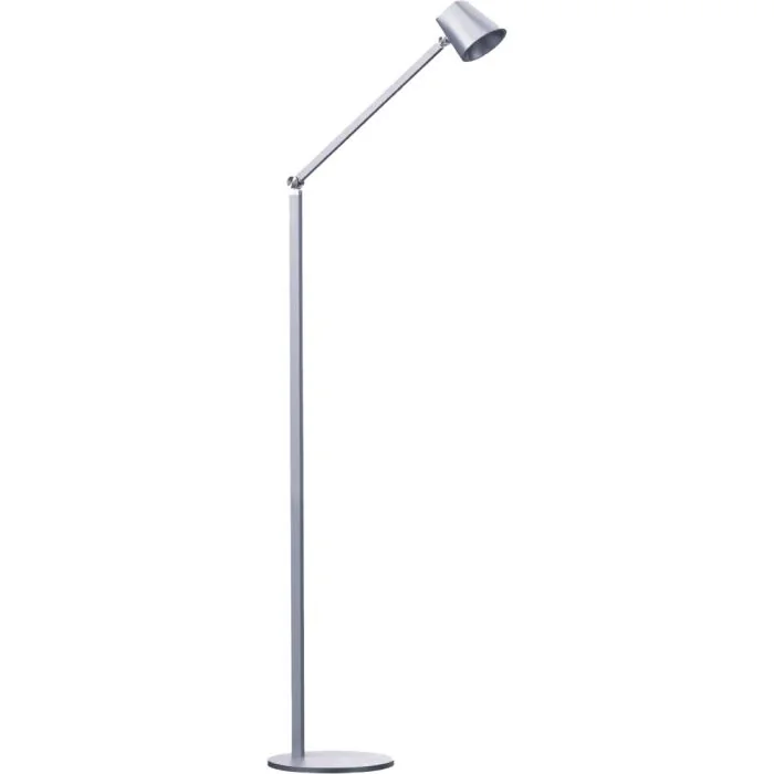 Freelight Trieste S4601S zilvergrijze vloerlamp met vierkant naar rond kapje en driestappen dimmer